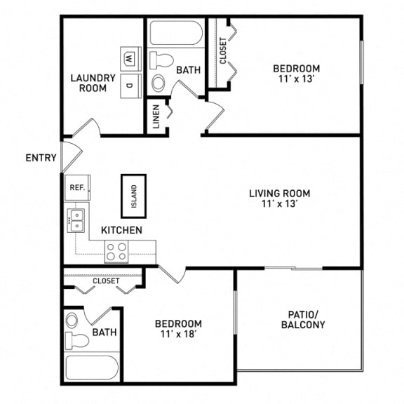 Floor Plans of River Park Apartments in East Lansing, MI
